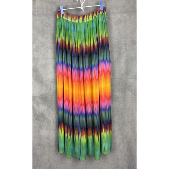 Vince Camuto Mirror Rainbow Maxi Skirt Size 2 Tie Dye Boho Festival - Picture 1 of 13